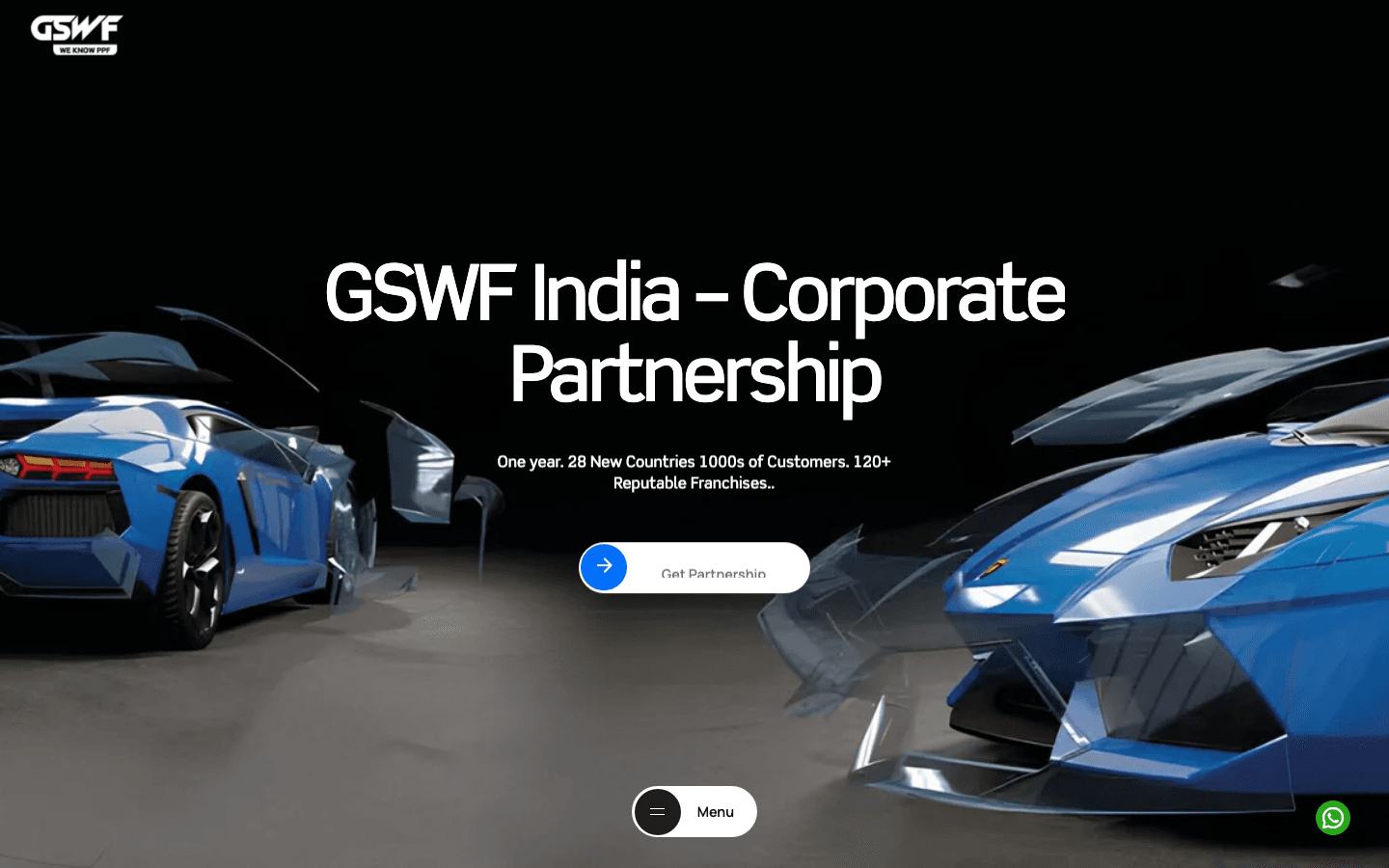 GSWF India new corporate partnership page — clean headline and Get Partnerships CTA
